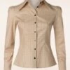 Agnes Blouse In Light Peach -King Louie Shop 247987 Femkit 47825 Blouse Stars Black Beige 09152023 003M category
