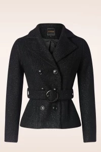 Topvintage Exclusive ~ Taylor Cropped Coat In Black - Image 3