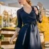 Elena Swing Dress In Navy