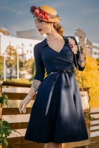 Elena Swing Dress In Navy