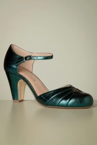 Goldie Mary Jane Pumps In Metallic Green 4 Goldie Mary Jane Pumps In Metallic Green - Image 2