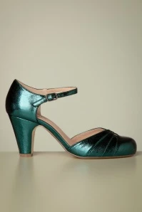 Goldie Mary Jane Pumps In Metallic Green 3 Goldie Mary Jane Pumps In Metallic Green