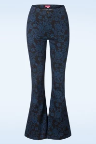 Vintage Jeans Block Rose In Black