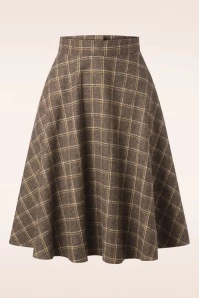40s Another Fab Swing Skirt In Brown