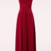 Rinda Velvet Maxi Dress In Scarlet Red