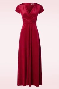 Rinda Velvet Maxi Dress In Scarlet Red