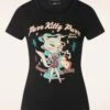 Purr Kitty Purr T-Shirt In Black -King Louie Shop 248214 Queen Kerosin 48031 Shirt Damen Purr Kitty Black 09212023 004W category