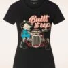 Build It Up T-Shirt In Black -King Louie Shop 248218 Queen Kerosin 48029 Shirt Damen Built It Up Black 09212023 005W category