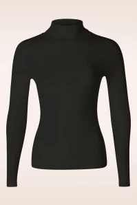 Bunny 60s Spiros Turtleneck Top In Black