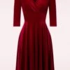 50s Maddison Swing Dress In Red Velvet -King Louie Shop 248273 vintage chic 39970 dress red velvet 211021 003W category