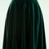 50s Sheila Swing Skirt In Green Velvet -King Louie Shop 248274 Vintage chic 39973 skirt green velvet 041121 006W category
