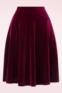 50s Sheila Swing Skirt In Claret Velvet