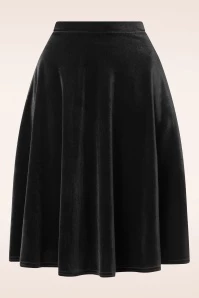 50s Sheila Swing Skirt In Black Velvet