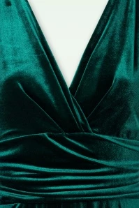 50s Olivia Maxi Velvet Dress In Green 5 50s Olivia Maxi Velvet Dress In Green - Image 3