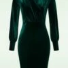 50s Elena Velvet Pencil Dress In Green -King Louie Shop 248301 Vintage Chic 45089 Pencil Dress Green Velvet 221026 606W category