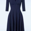50s Gloria Glitter Swing Dress In Navy