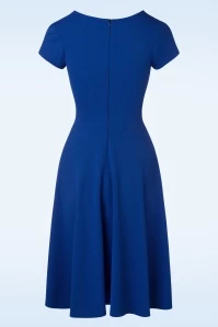 50s Riyana Swing Dress In Royal Blue 5 50s Riyana Swing Dress In Royal Blue - Image 3