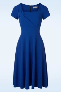 50s Riyana Swing Dress In Royal Blue 4 50s Riyana Swing Dress In Royal Blue - Image 2