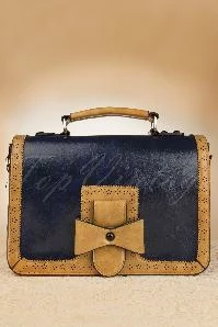 50s Antique Messenger Bag In Blue