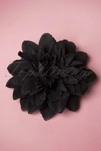 50s Flower Hair Clip & Brooch In Black