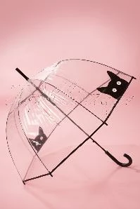 50s It's Raining Cats Transparent Dome Umbrella
