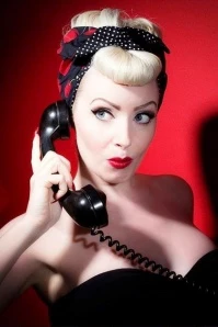 50s I Want Cherries And Polkadots In My Hair Scarf In Black