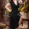 50s Layla Cross Over Dress In Black -King Louie Shop 68424 Vintage Chic Slinky Cross Black 102 40 15824 1W category