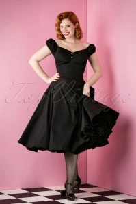 50s Dolores Doll Swing Dress In Black 5 50s Dolores Doll Swing Dress In Black - Image 3