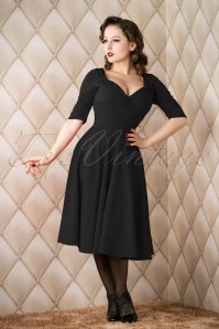 50s Trixie Doll Swing Dress In Black 5 50s Trixie Doll Swing Dress In Black - Image 3