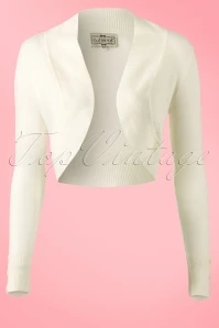 50s Jean Knitted Bolero In Ivory